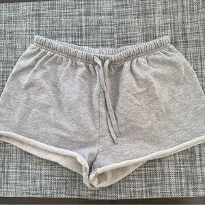 Aritzia Womens SweatFleece Airy Terry  Shorts Sweatshorts Grey Sz XS Drawstring